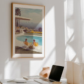 Poster Cityscape Serenity : Un rêve du milieu du siècle