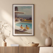 Poster Cityscape Serenity : Un rêve du milieu du siècle