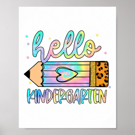 Poster Ck À L'École Hello Kindergarten Leopard Tie Dye Pe (Devant)