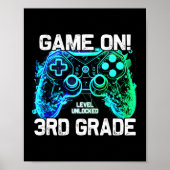 Poster Ck To School 3rd Grade Boys Gamer First Day School (Devant)