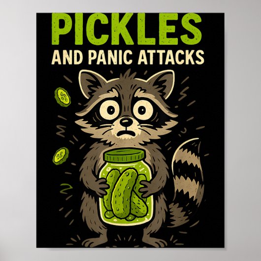Poster Ckles And Panic Attacks Raccoon Trash Panda Funny  (Devant)