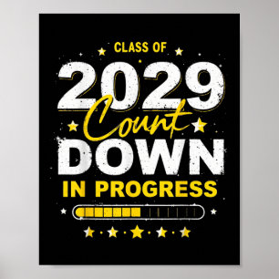 Poster Cl de 2029 Compte à rebours Diplômé Amusement Prem