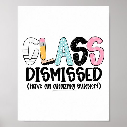 Poster Cl Jour Dernier De L'École Enseignant Été (Devant)