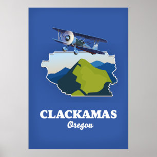 Poster Clackamas Oregon États-Unis carte
