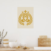 Poster Claddagh à entrelacs doré (Cuisine)