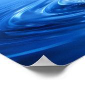 Poster Clair de Lune Bleu Minuit Liquide Éclaboussé (Coin)