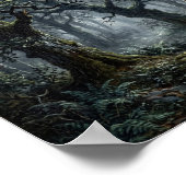 Poster Clair de lune dans la clairière de la forêt de min (Coin)