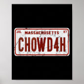 Poster Clam Chowder Boston Accent Chowdah Funny  (Devant)