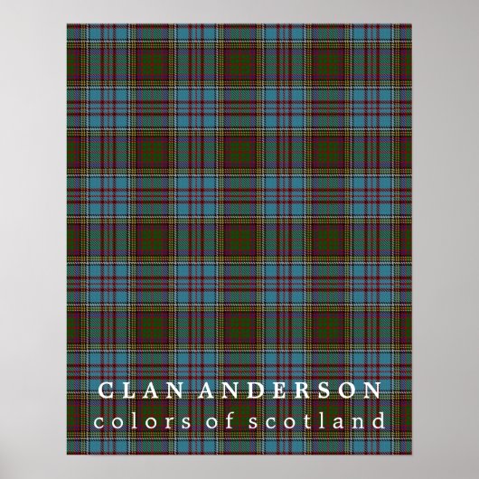 Poster Clan Anderson Couleurs d'Ecosse Tartan (Devant)