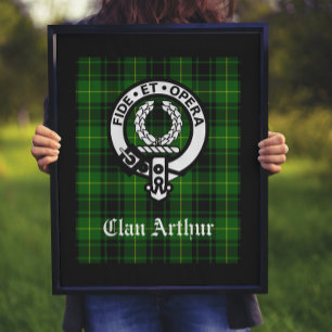 Poster Clan Arthur Crest Badge & Tartan