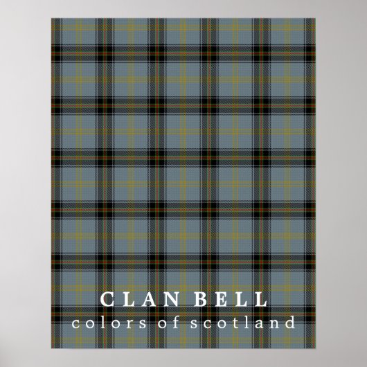 Poster Clan Bell Couleurs d'Ecosse Tartan (Devant)