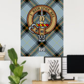 Poster Clan Bell Crest sur Tartan (Bureau à domicile)