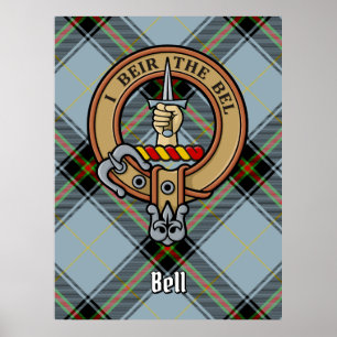Poster Clan Bell Crest sur Tartan