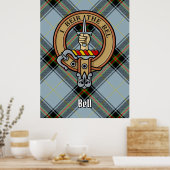 Poster Clan Bell Crest sur Tartan (Cuisine)