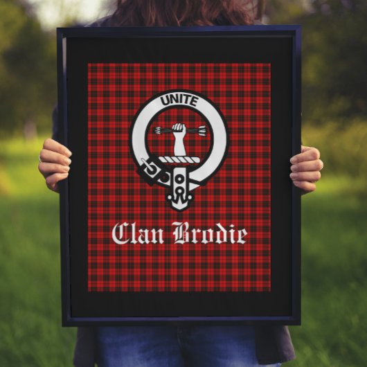 Poster Clan Brodie Crest Badge et Tartan