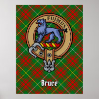 Clan Bruce Crest sur la chasse Tartan