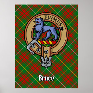 Poster Clan Bruce Crest sur la chasse Tartan