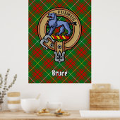 Poster Clan Bruce Crest sur la chasse Tartan (Cuisine)