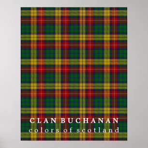 Poster Clan Buchanan couleurs écossais Tartan