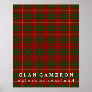 Poster Clan Cameron Couleurs écossaises Tartan