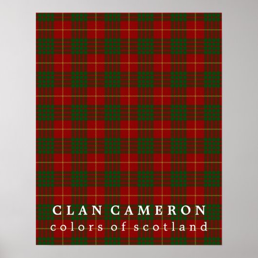 Poster Clan Cameron Couleurs écossaises Tartan (Devant)
