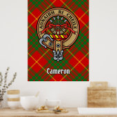 Poster Clan Cameron Crest sur Tartan (Cuisine)