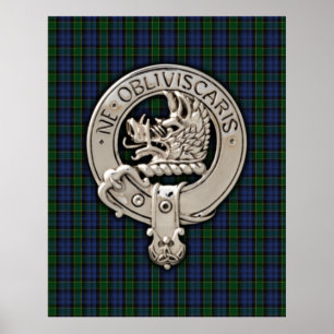 Poster Clan Campbell Crest et Breadalbane Tartan