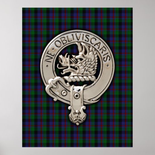 Poster Clan Campbell Crest et Cawdor Tartan (Devant)