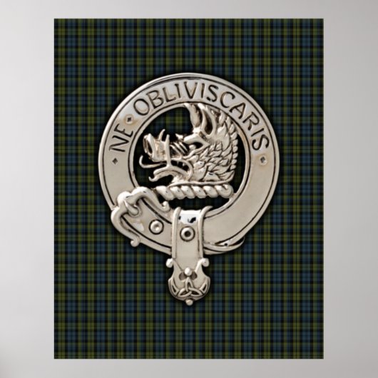 Poster Clan Campbell Crest & Tartan (Devant)