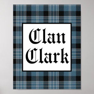 Poster Clan Clark Tartan Carré