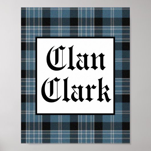 Poster Clan Clark Tartan Carré (Devant)