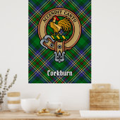 Poster Clan Cockburn Crest sur Tartan (Cuisine)