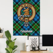 Poster Clan Colquhoun Crest sur Tartan (Bureau à domicile)