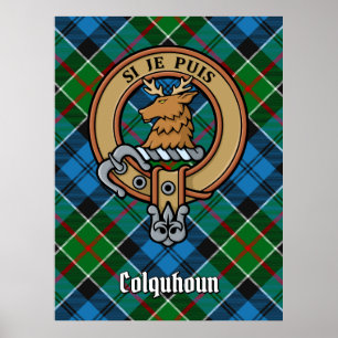 Poster Clan Colquhoun Crest sur Tartan