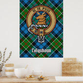 Poster Clan Colquhoun Crest sur Tartan (Cuisine)