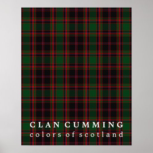 Poster Clan Cumming couleurs écossaise Tartan (Devant)