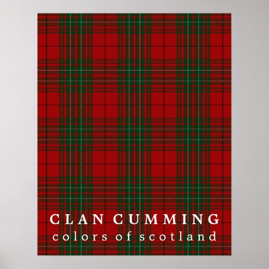Poster Clan Cumming couleurs écossaise Tartan (Devant)