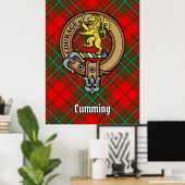 Poster Clan Cumming Crest sur Tartan (Bureau à domicile)