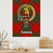 Poster Clan Cumming Crest sur Tartan (Cuisine)