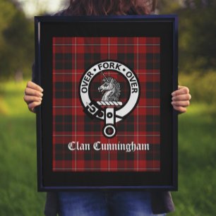 Poster Clan Cunningham Badge & Tartan