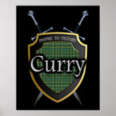 Poster Clan Currie Curry Tartan Shield & Swords Imprimer (Devant)