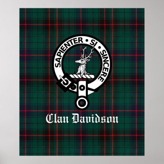 Poster Clan Davidson Crest Badge et Tartan (Devant)