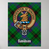 Poster Clan Davidson Crest sur Tartan (Devant)