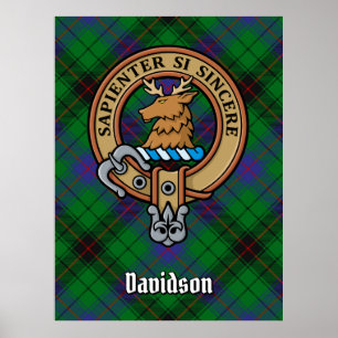 Poster Clan Davidson Crest sur Tartan
