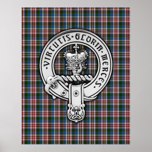 Poster Clan Donnachaidh (Robertson) Crest & Dress Tartan (Devant)