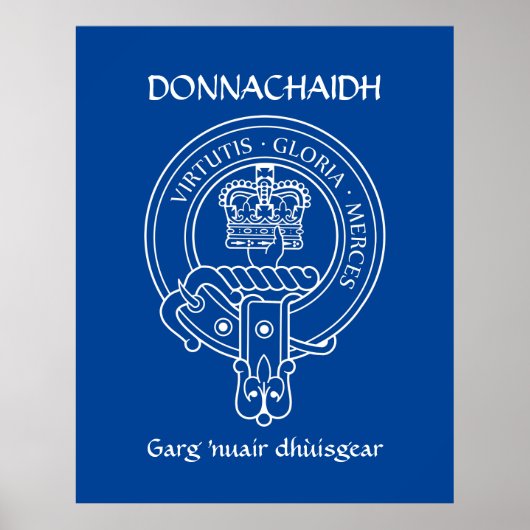 Poster Clan Donnachaidh (Robertson) Crest & War Cry (Devant)