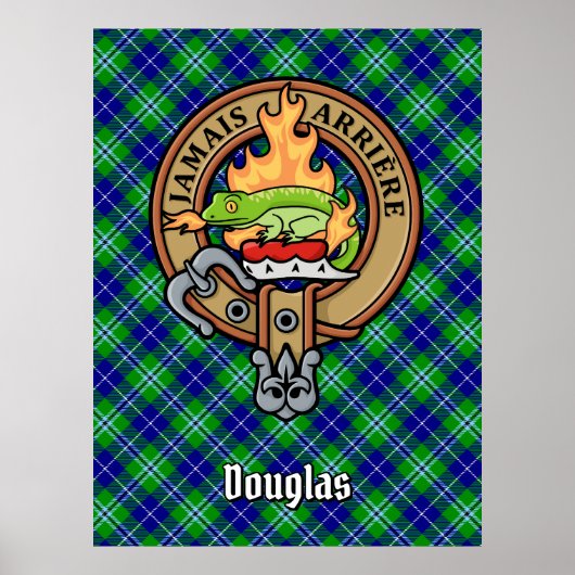 Poster Clan Douglas Crest sur Tartan (Devant)