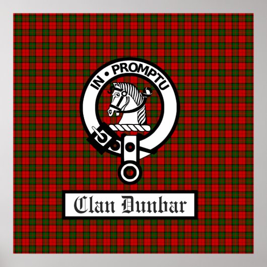 Poster Clan Dunbar Crest Badge & Tartan (Devant)