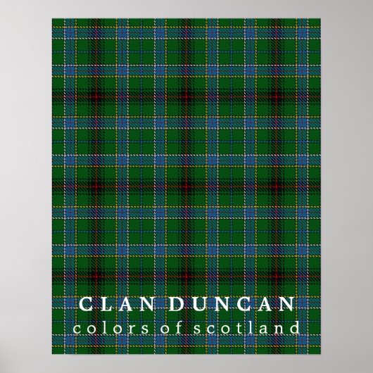 Poster Clan Duncan Couleurs écossaises Tartan (Devant)