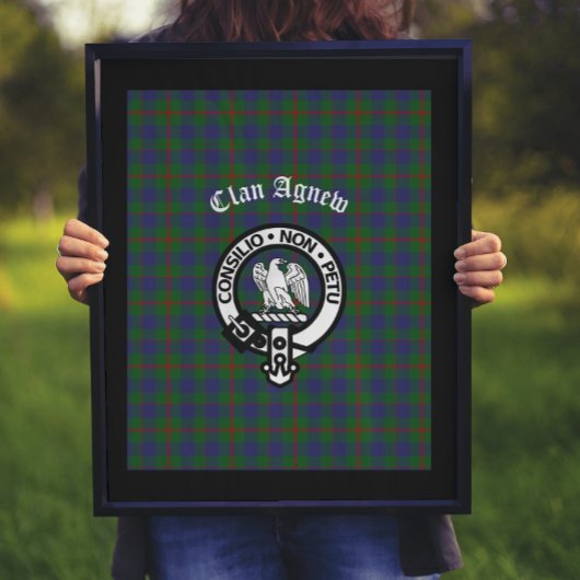 Poster Clan écossais Agnew Crest & Tartan